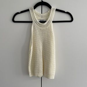 Tall white crochet halter neck crop top